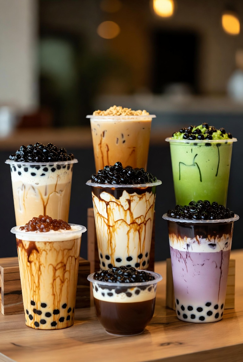 Bubble tea matcha avec perles de tapioca — Bao Bao Versailles